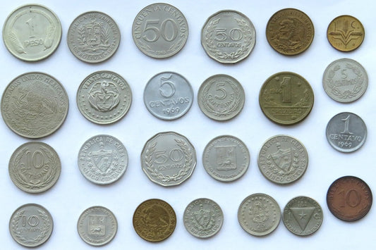 Ameryka Środkowa, Łacińska, Kuba – zestaw 25 sztuk, stany 1-/2+