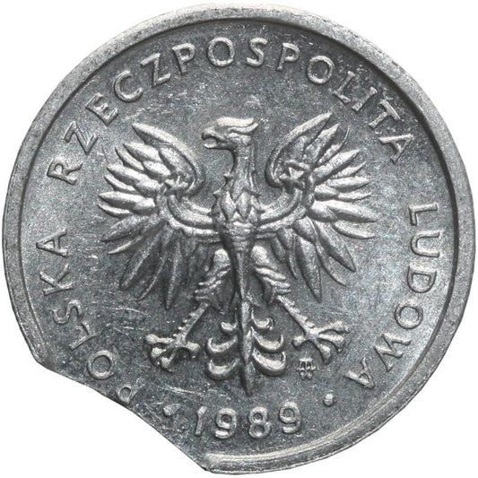 DESTRUKT 2 złote 1989 stan 2, końcówka blachy