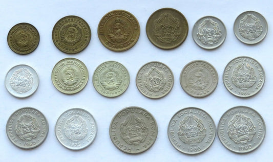 Rumunia, monety z lat 1951-1975, 17 sztuk, stany 1-/2+