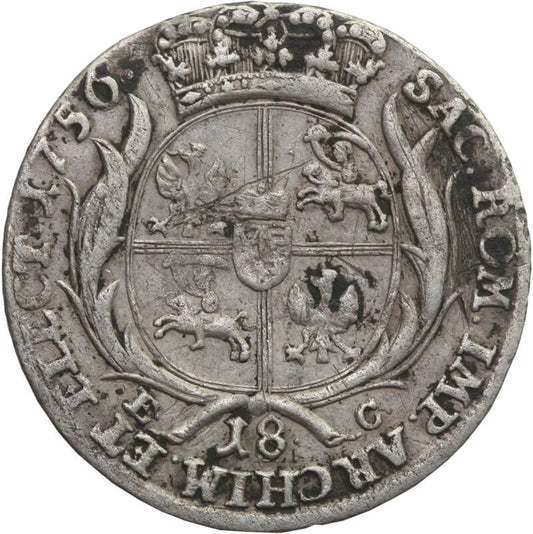 Polska 6 groszy, 1756, August III Sas, st. 3-